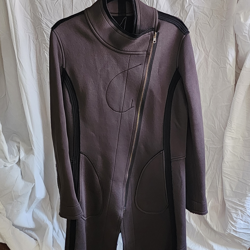 Aimee G Asymmetrical Zip Trench Coat Punk Gothic Rave Grundge